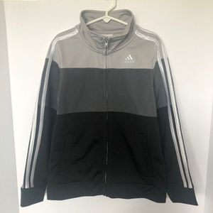 Adidas Boys Gray/Black Colorblock Tricot Jacket